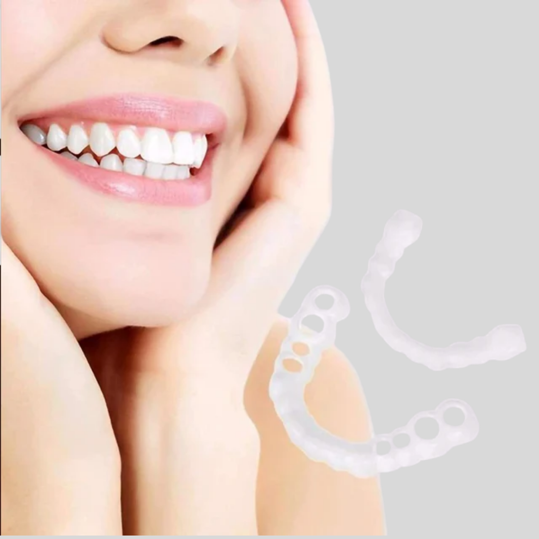 Protesi dentale flessibile a scatto per miglioramento temporaneo del sorriso