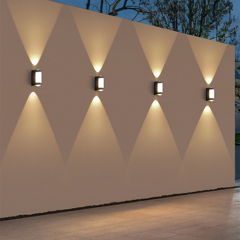Nordische minimalistische Acryl rechteckige Außenwandleuchte LED Up-Down