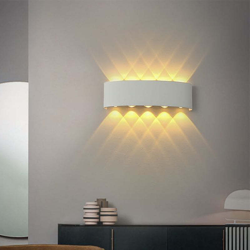 Moderne rechteckige LED-Wandleuchte, 2-flammig