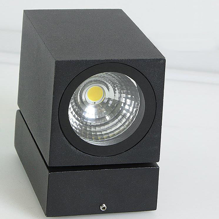 Aplique de pared exterior moderno cuadrado LED ajustable 1 luz