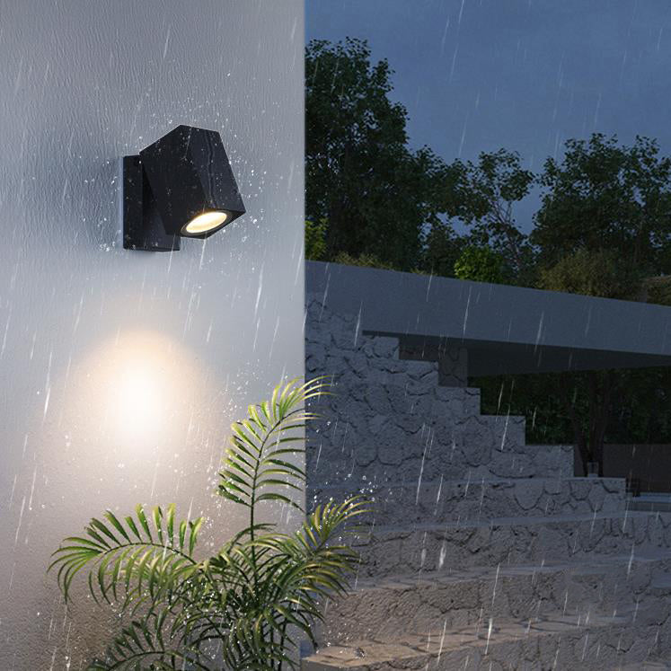 Aplique de pared exterior moderno cuadrado LED ajustable 1 luz