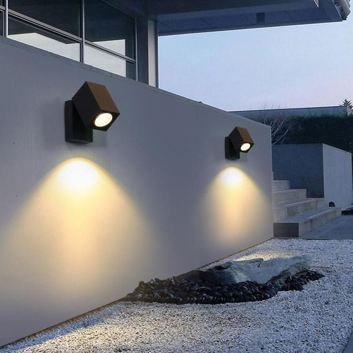 Applique da parete regolabile LED moderna quadrata per esterni a 1 luce