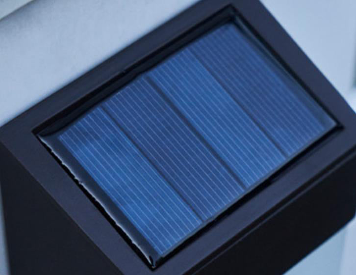 Aplique de pared solar LED moderno cuadrado con vidrio esmerilado
