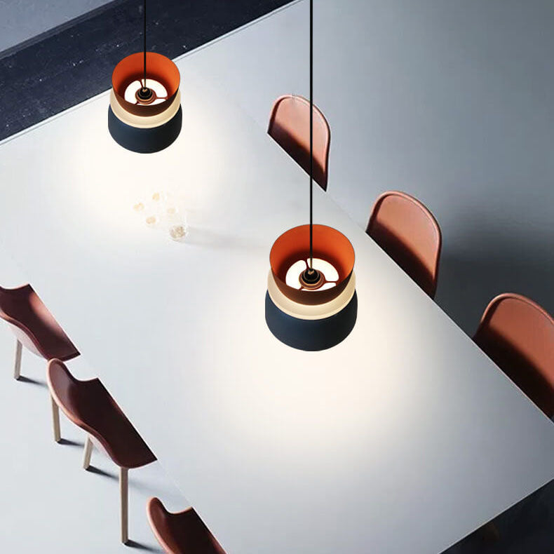 Lámpara colgante LED con cúpula bicolor de aleación de zinc nórdica de 1 luz