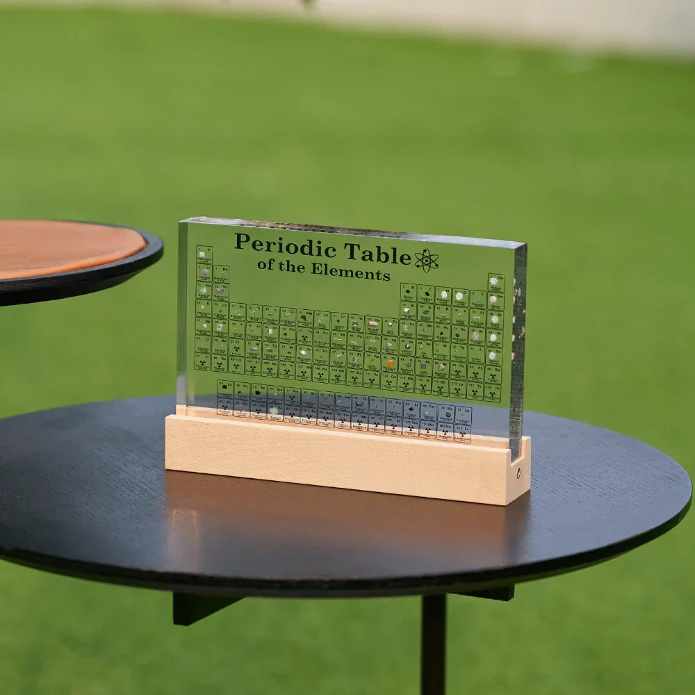 Illuminated Real Elements Periodic Table Decorative Science Display