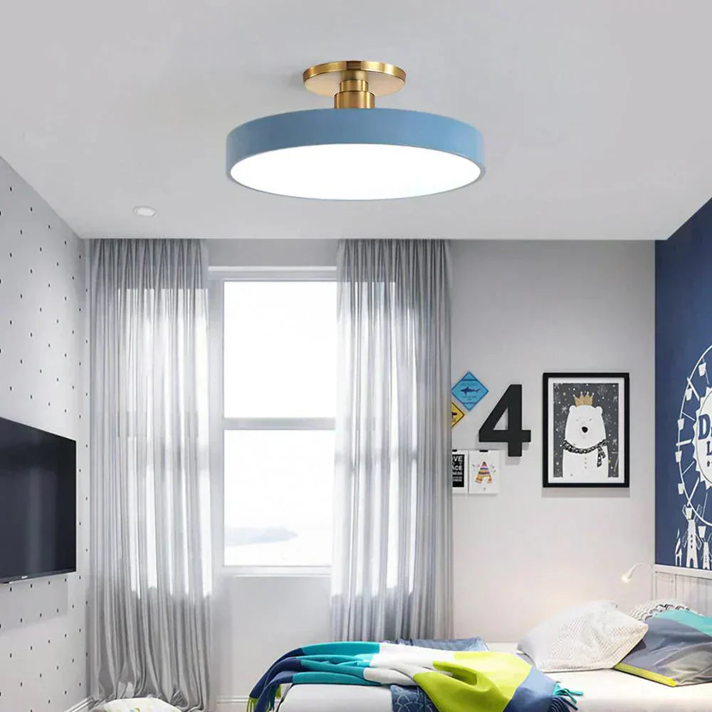 Lampada da soffitto rotonda in ottone LED moderna 1 luce