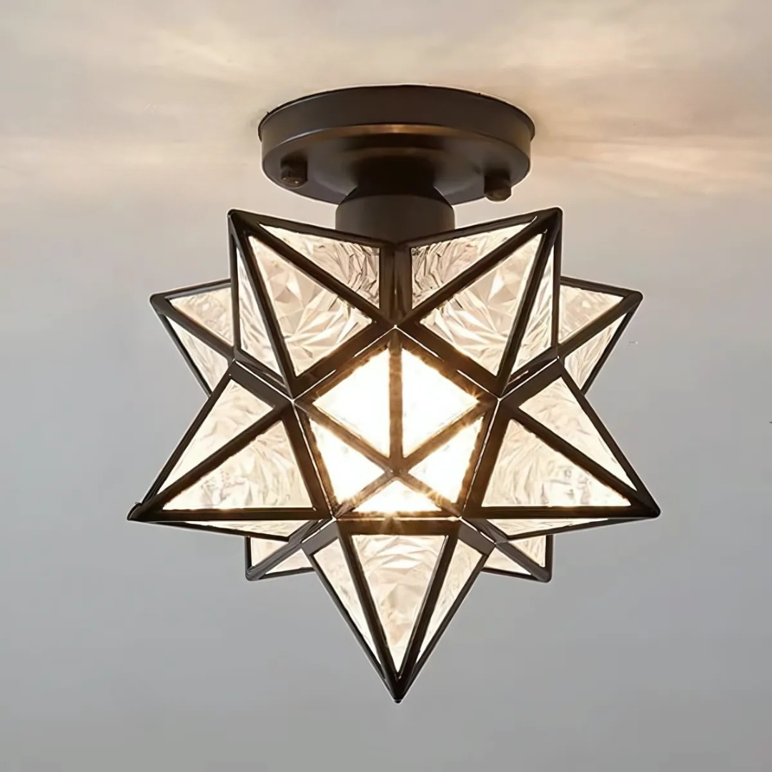 Modern Glass Star LED Ceiling Light 1-Light