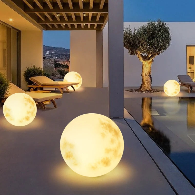 Luz de jardín LED redonda moderna 1 luz