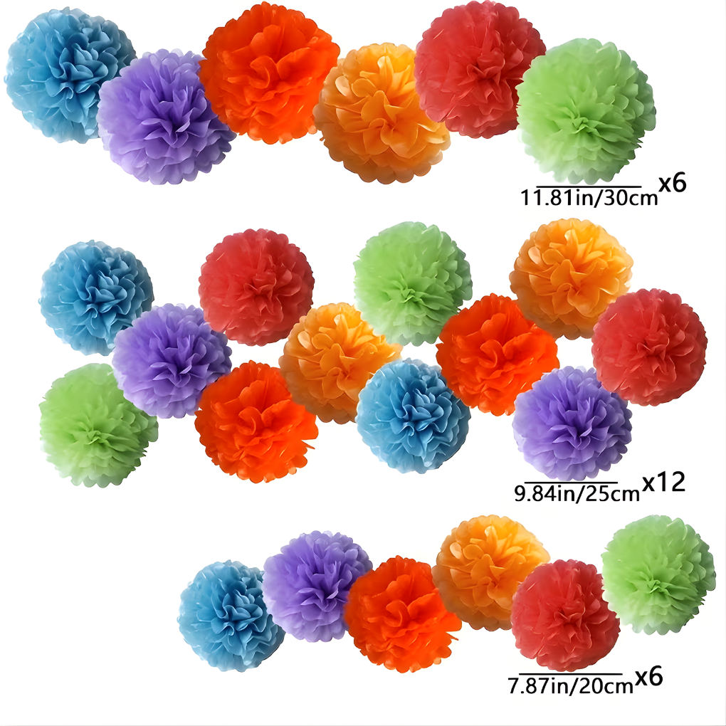 24-teiliges Papierblumen- und Luftballon-Girlanden-Set