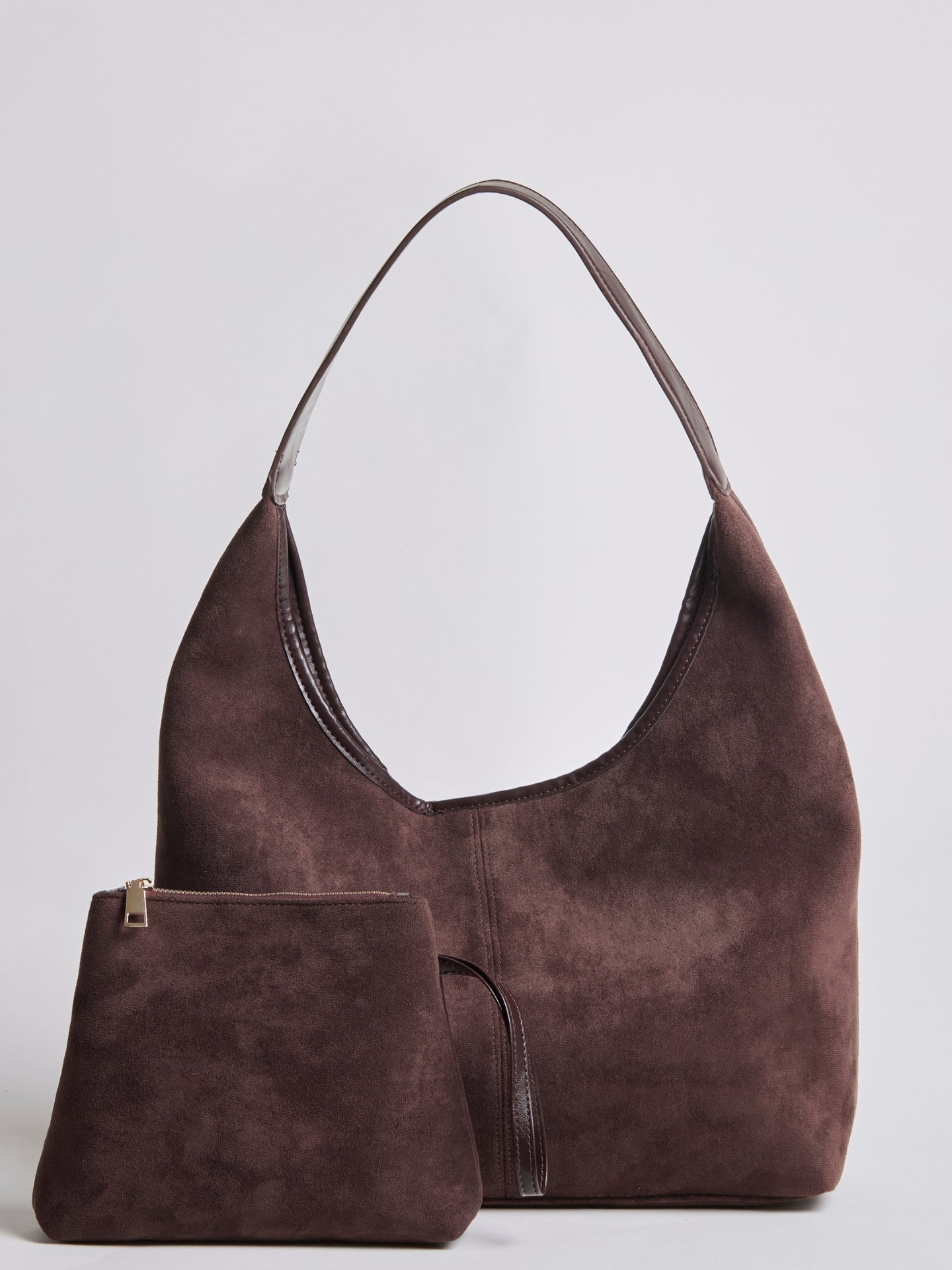 HÅNDTASKE | RUSKIND HOBO-TASKE MED MINIMALISTISK DESIGN OG ENKELT REM