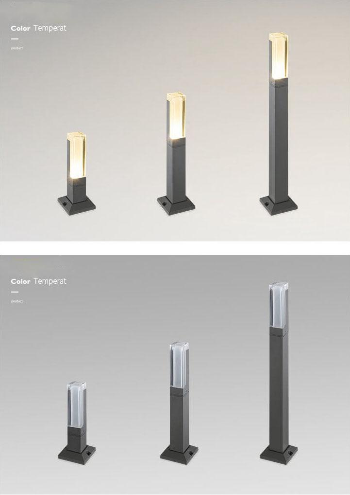 Lampada da giardino moderna quadrata LED per esterni a 1 luce