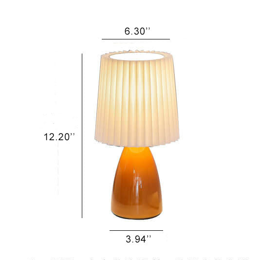 Nordische Glas-Faltenlampenschirm-Tischlampe 1-Flammig