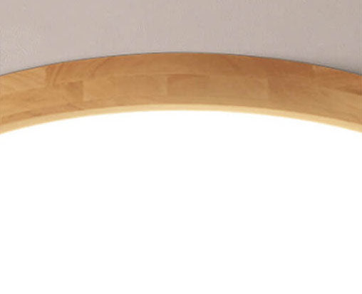Lámpara de techo LED empotrada ultra delgada redonda de madera maciza nórdica de 1 luz
