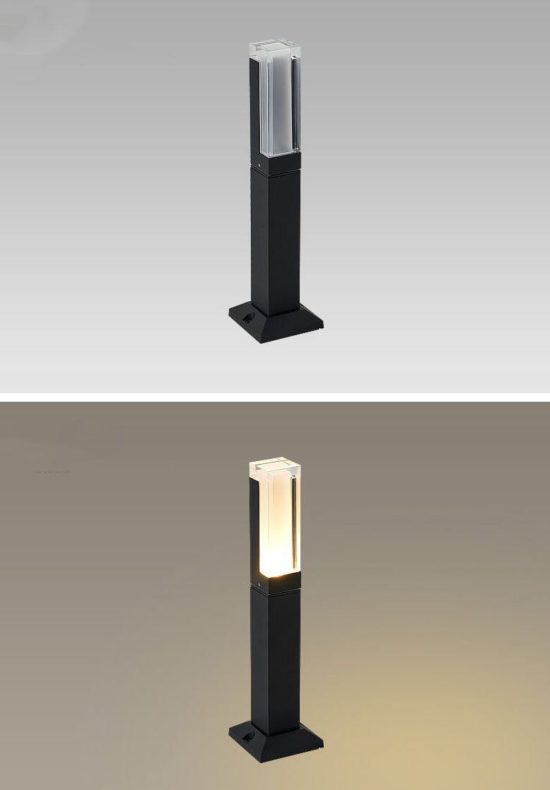 Lampada da giardino moderna quadrata LED per esterni a 1 luce