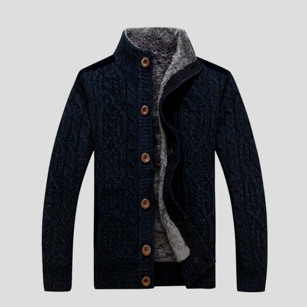 Chaqueta de punto para hombre – Forrada de felpa para mayor calidez