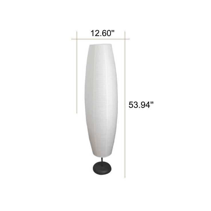 Lámpara de pie de columna de papel de arroz nórdico de 2 luces
