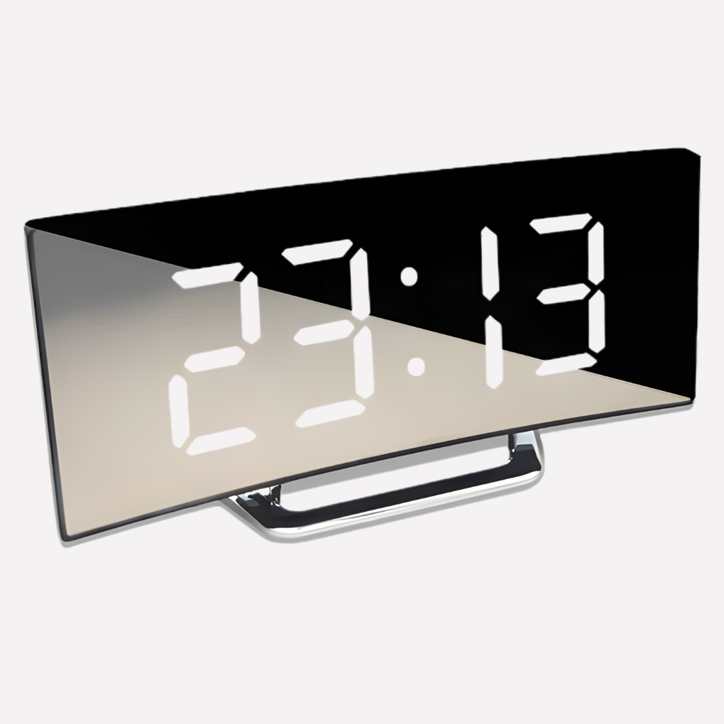 Elegant Style Curved LED Digital Alarm Clock