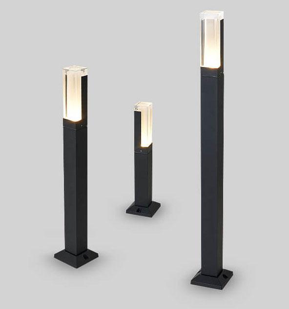 Lampada da giardino moderna quadrata LED per esterni a 1 luce