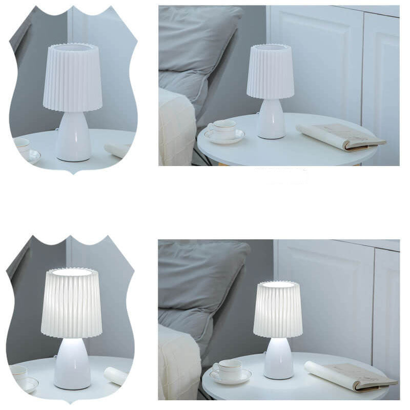 Nordische Glas-Faltenlampenschirm-Tischlampe 1-Flammig