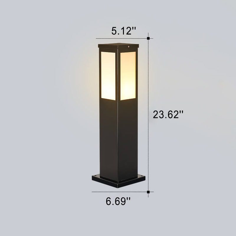Lámpara Solar Moderna Cuadrada LED para Camino Exterior 1-Luz