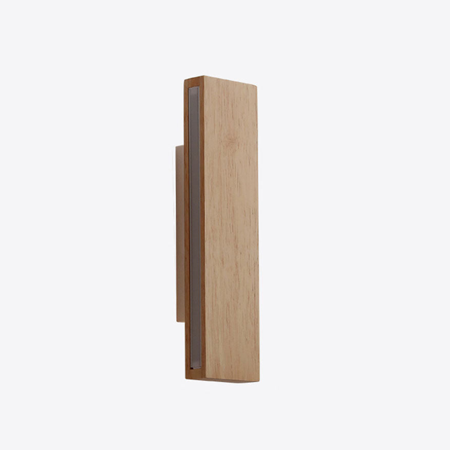 Applique da parete rettangolare LED in legno giapponese