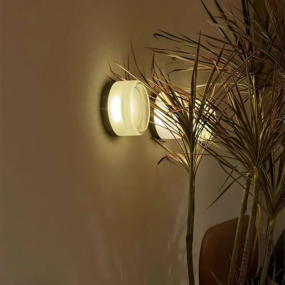 Aplique de pared LED de acrílico con textura nórdico de 1 luz