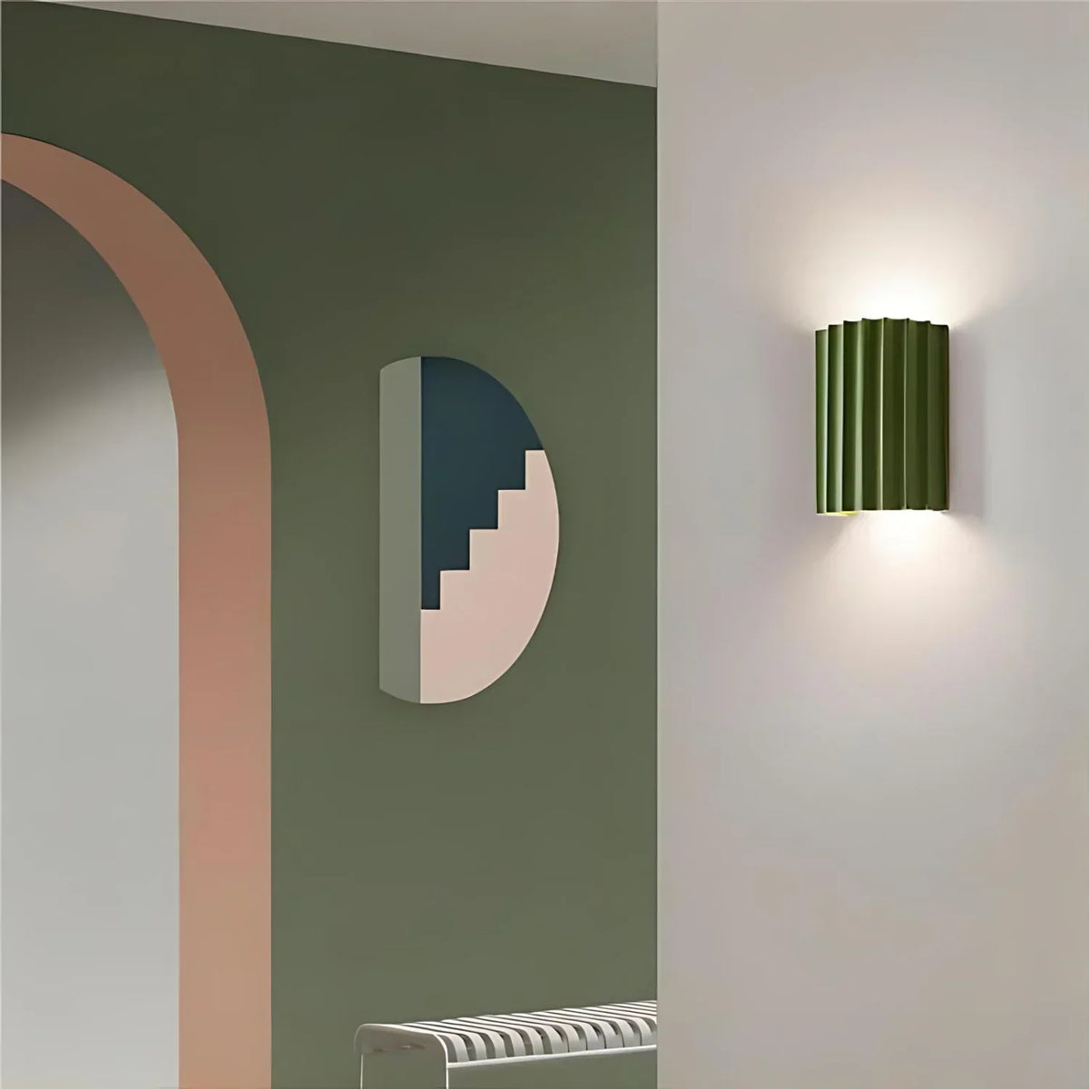 Applique da parete in resina nordica a strisce LED 1 luce