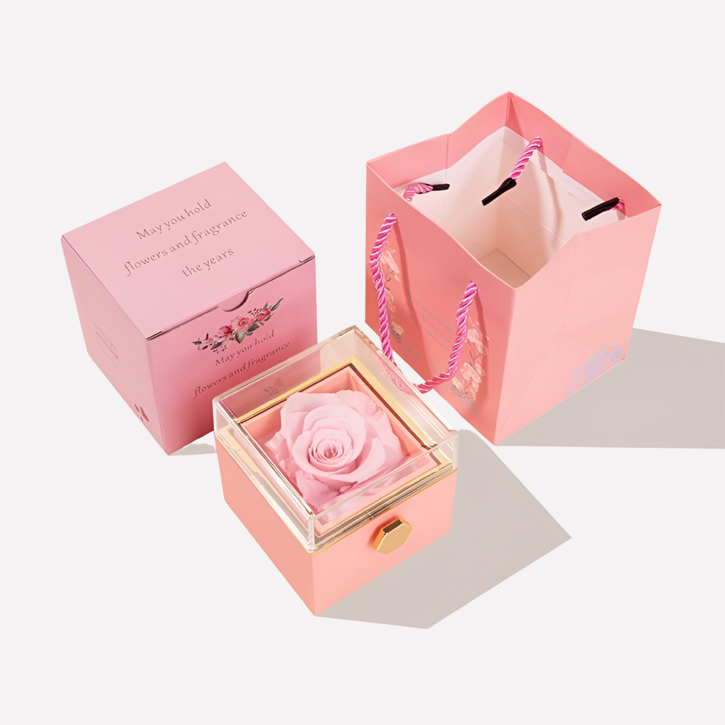 Eternal Rose With Custom Engraved Necklace