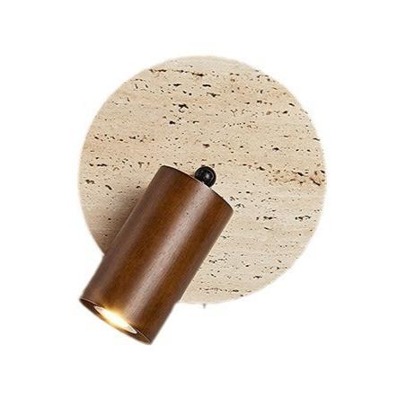 Aplique de pared giratorio de madera de travertino moderno LED de 1 luz
