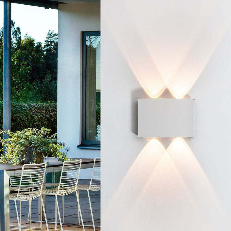Moderne rechteckige LED-Wandleuchte, 2-flammig