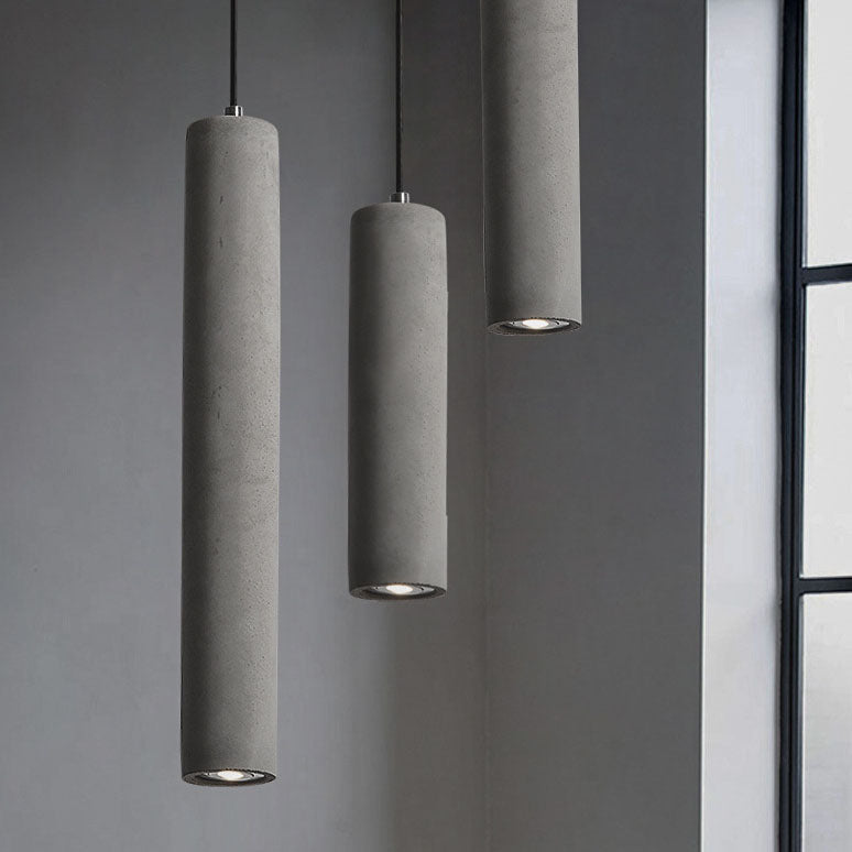 Industrial Cement Cylindrical Pendant 1-Light