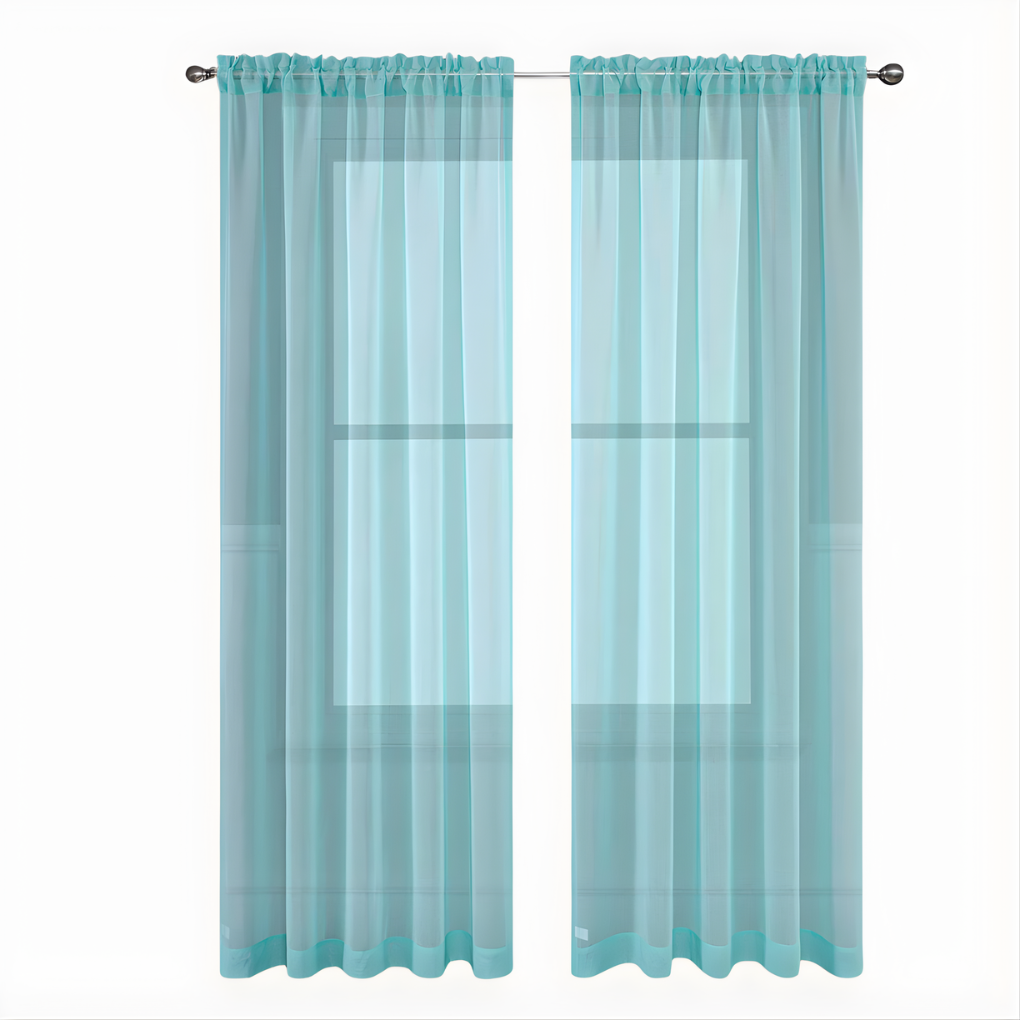 Cortina de voile blanca transparente