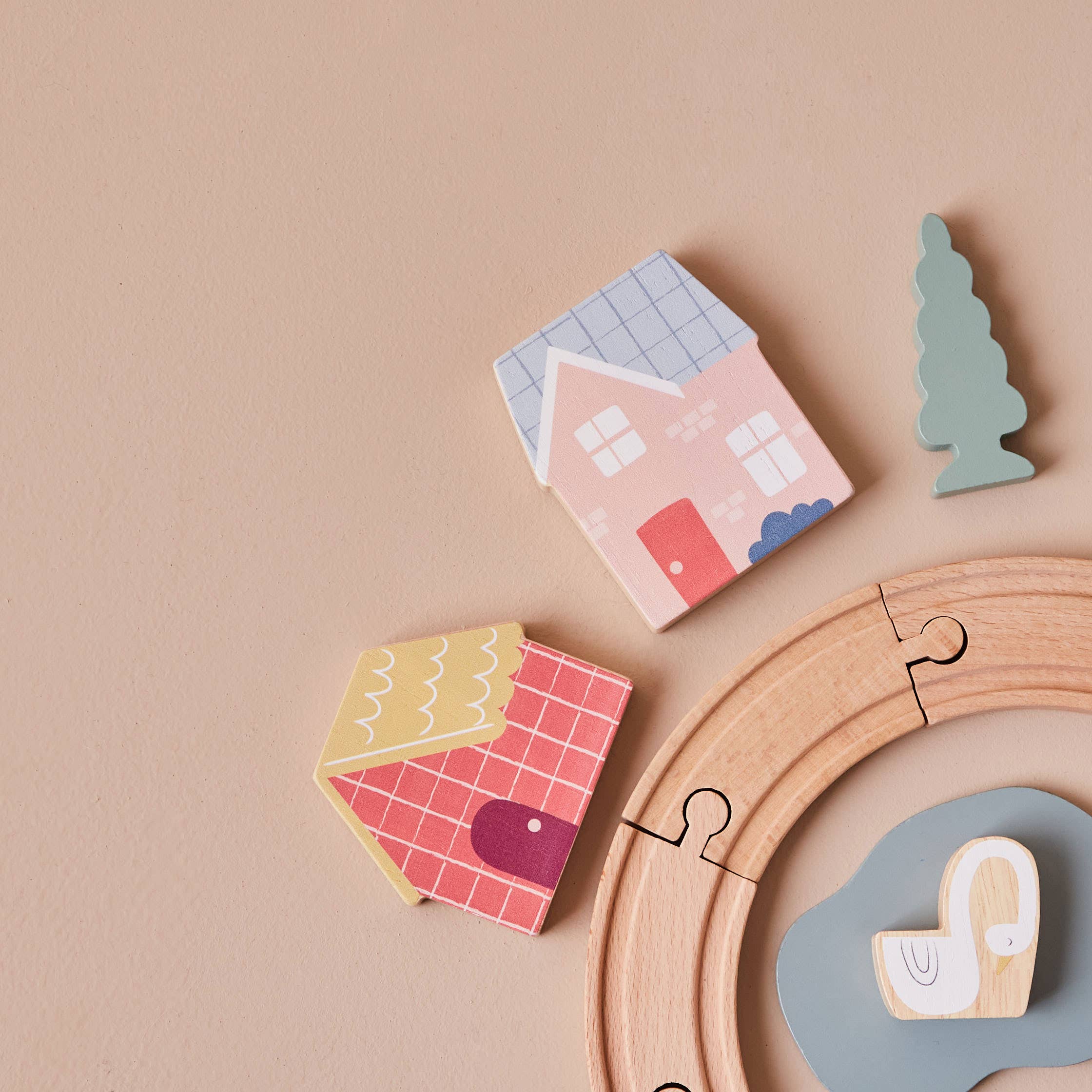 Wooden Kids Train Set