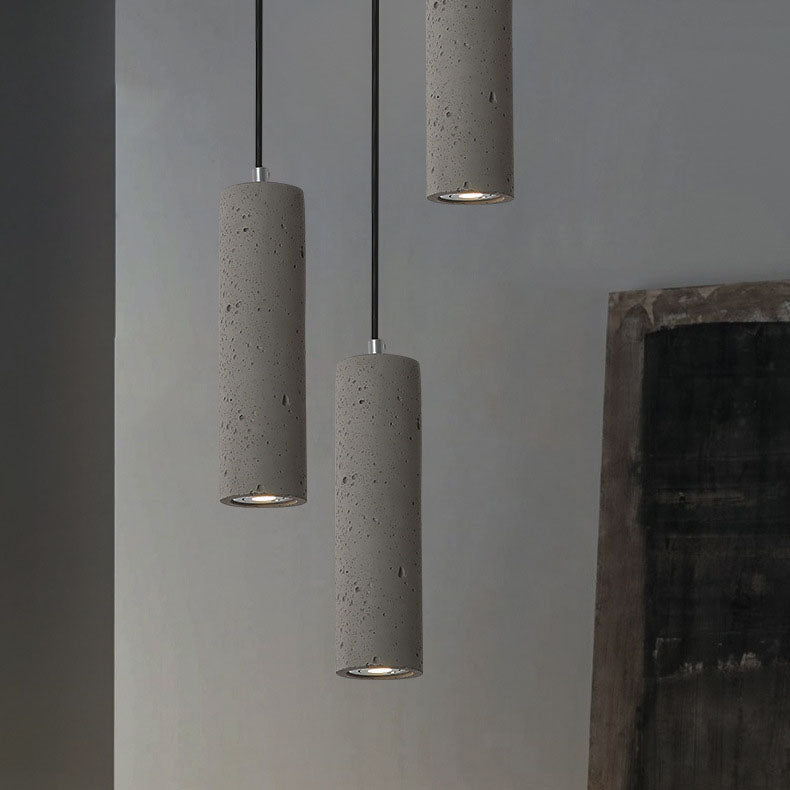 Industrial Cement Cylindrical Pendant 1-Light