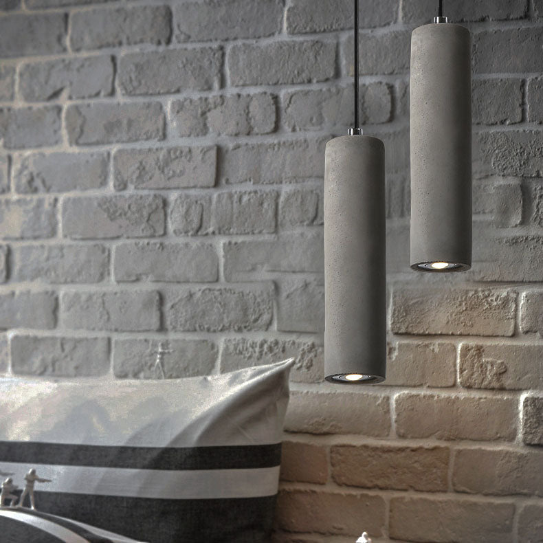 Industrial Cement Cylindrical Pendant 1-Light