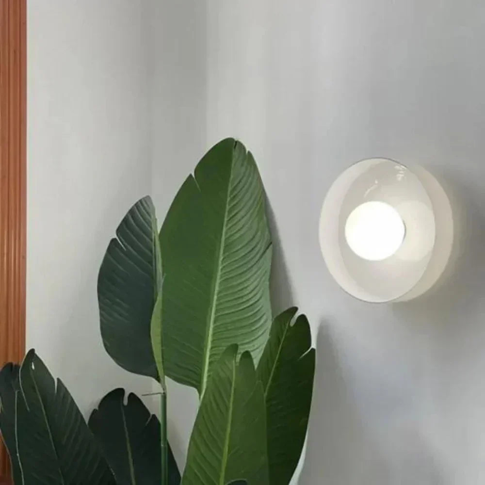 Plafoniera e applique moderna a disco in vetro con LED a 1 luce