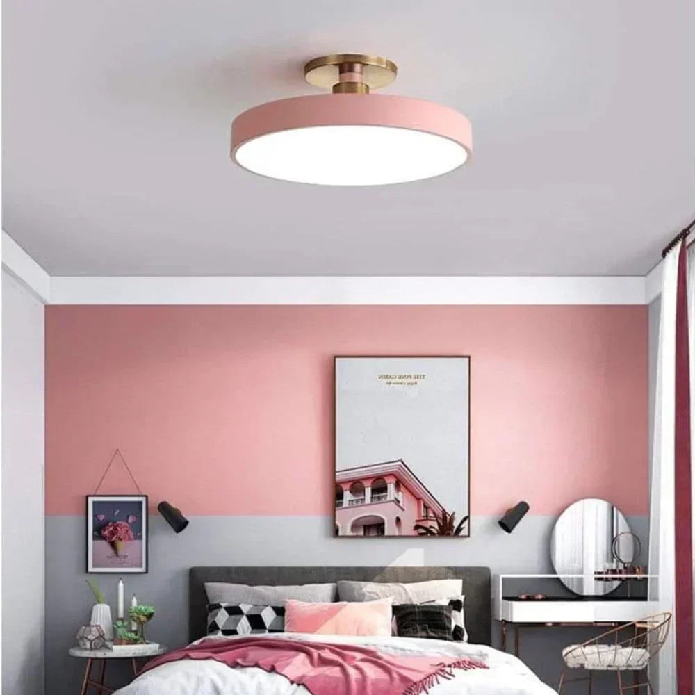 Lampada da soffitto rotonda in ottone LED moderna 1 luce