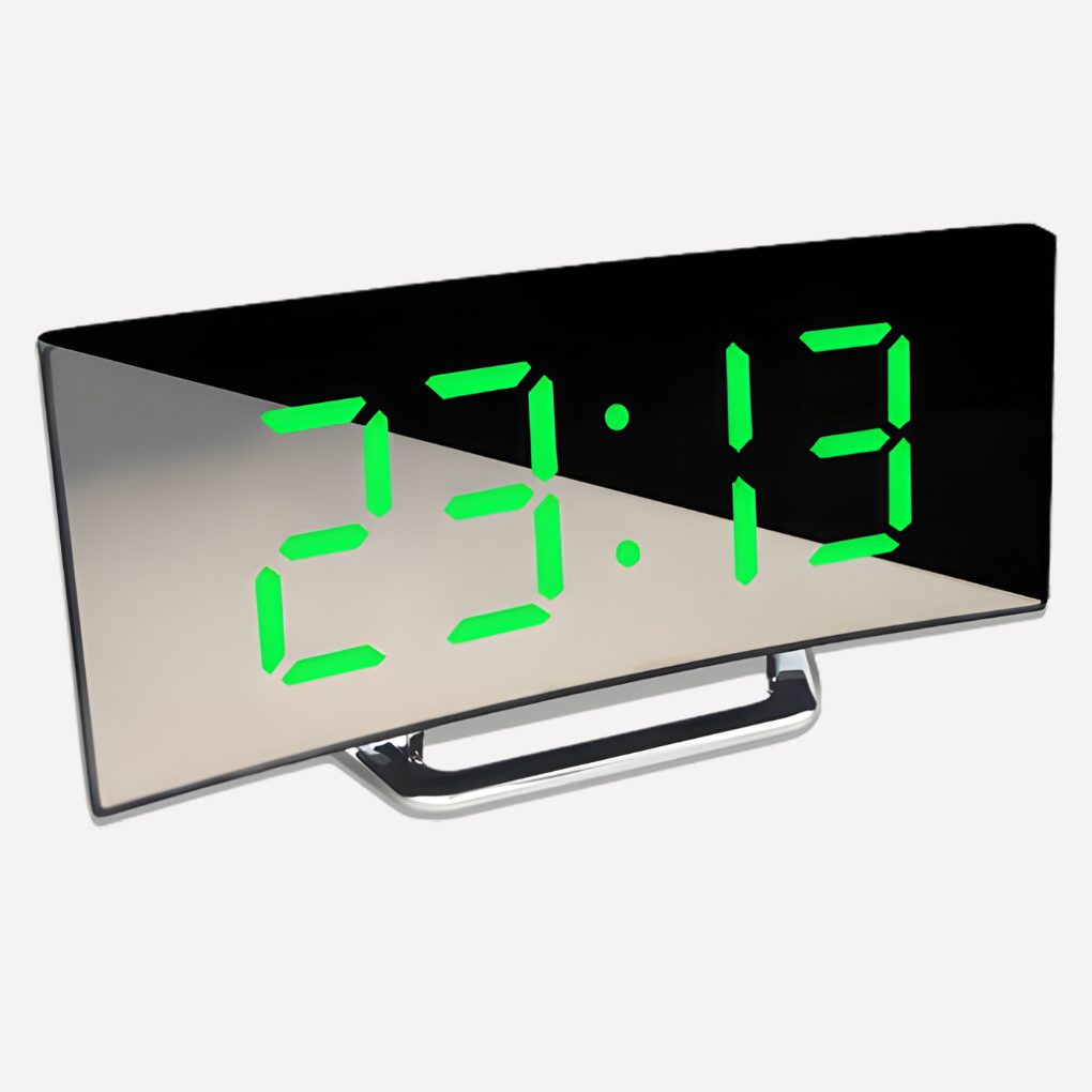 Elegant Style Curved LED Digital Alarm Clock