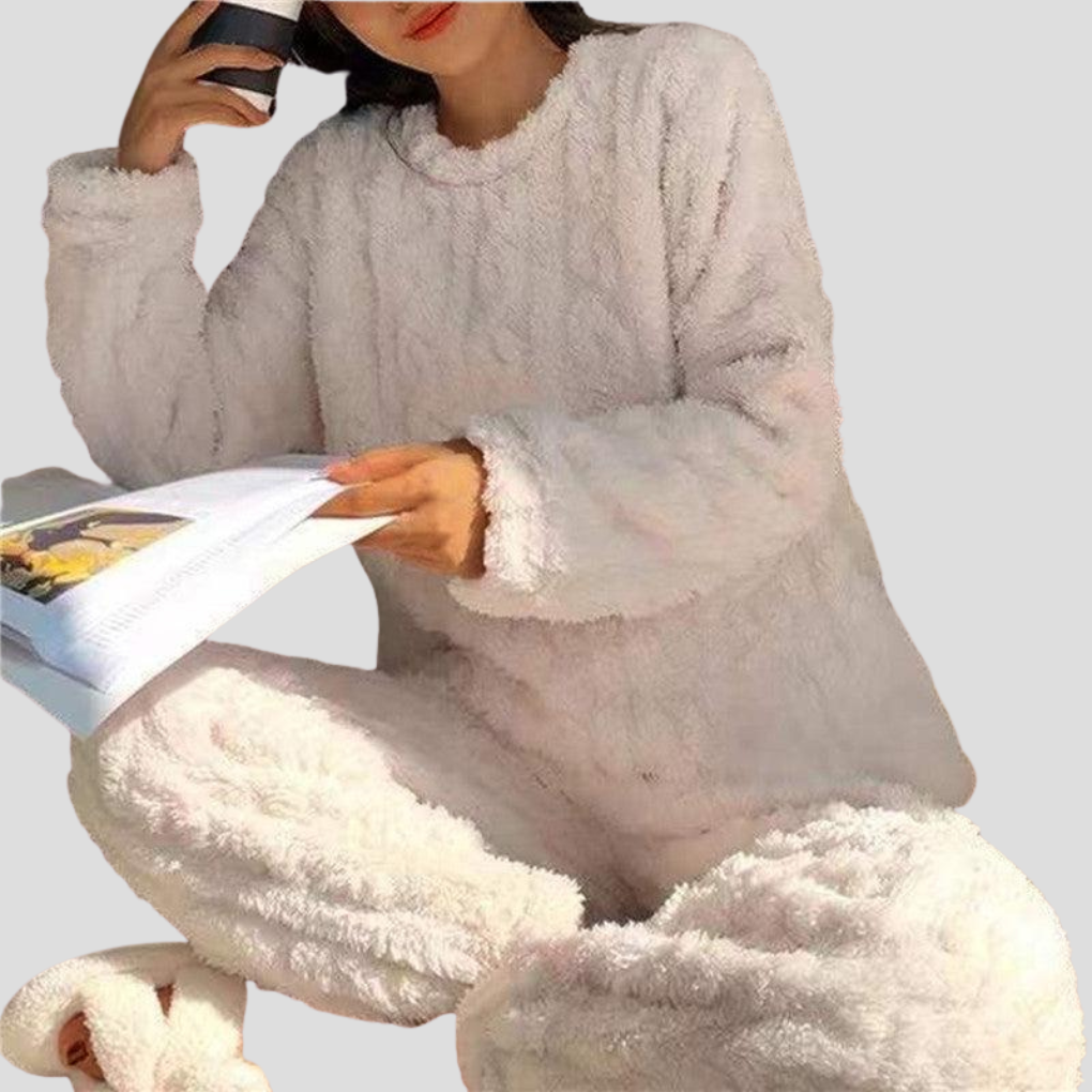 Dame fleece pyjamasæt