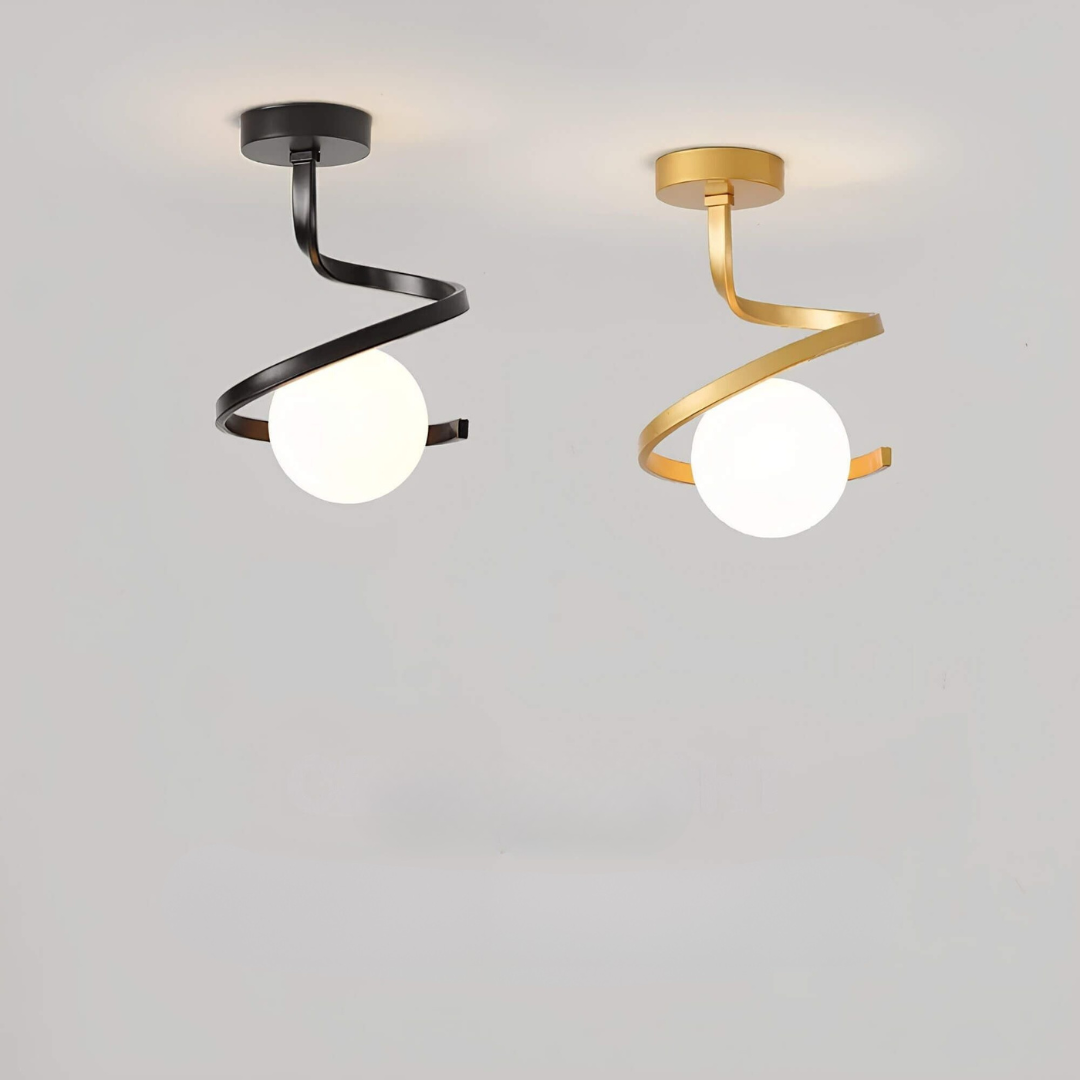 Moderne Messing-Glas-Deckenleuchte mit 1 Licht