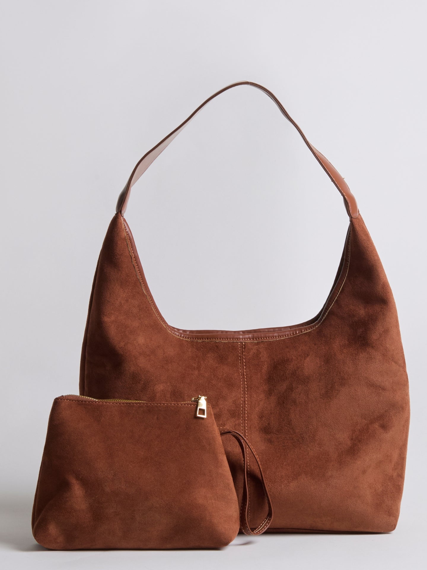 HÅNDTASKE | RUSKIND HOBO-TASKE MED MINIMALISTISK DESIGN OG ENKELT REM