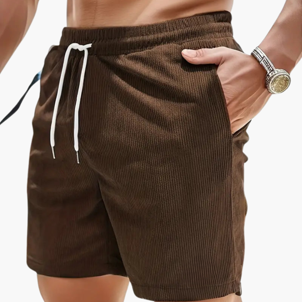 Pantalones cortos de pana para hombre – Estilo casual de verano