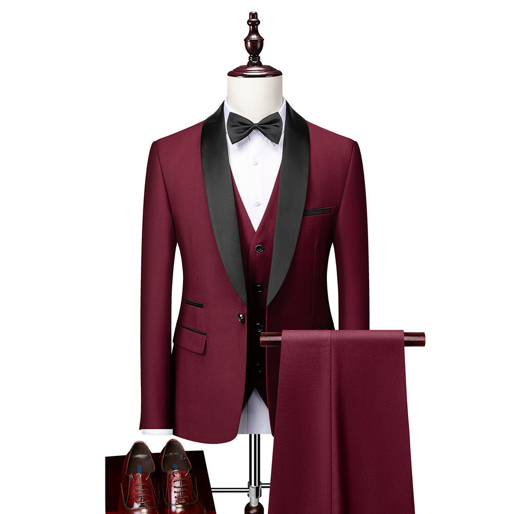 Herren 3-teiliges Slim-Fit-Anzugsset