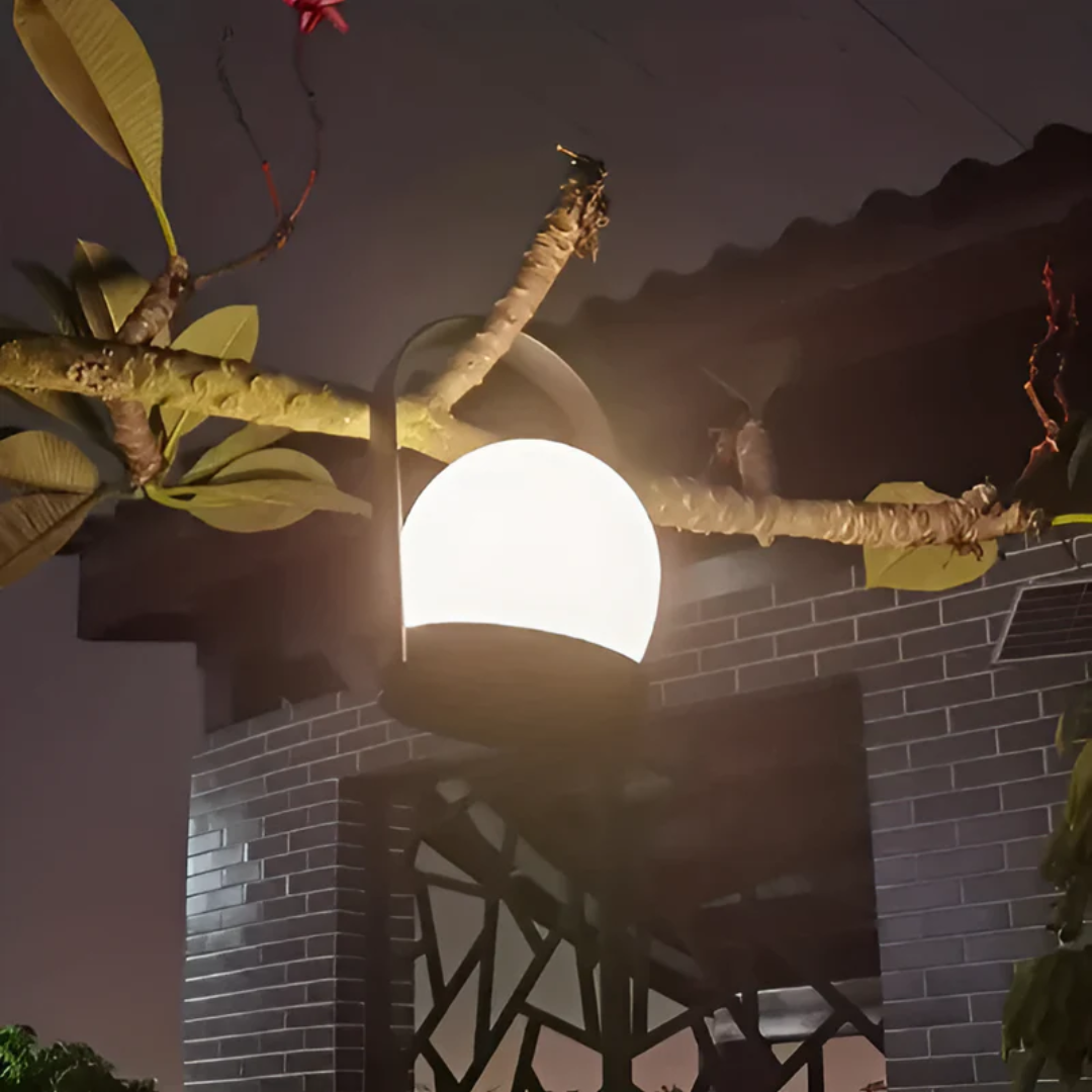 Lámpara de mesa moderna recargable LED de metal y vidrio con globo de 1 luz