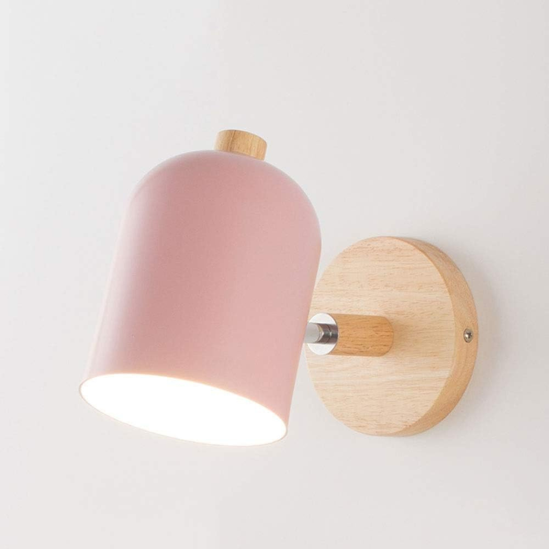 Skandinavische Holz-Zylinder LED-Wandleuchte 1-flammig