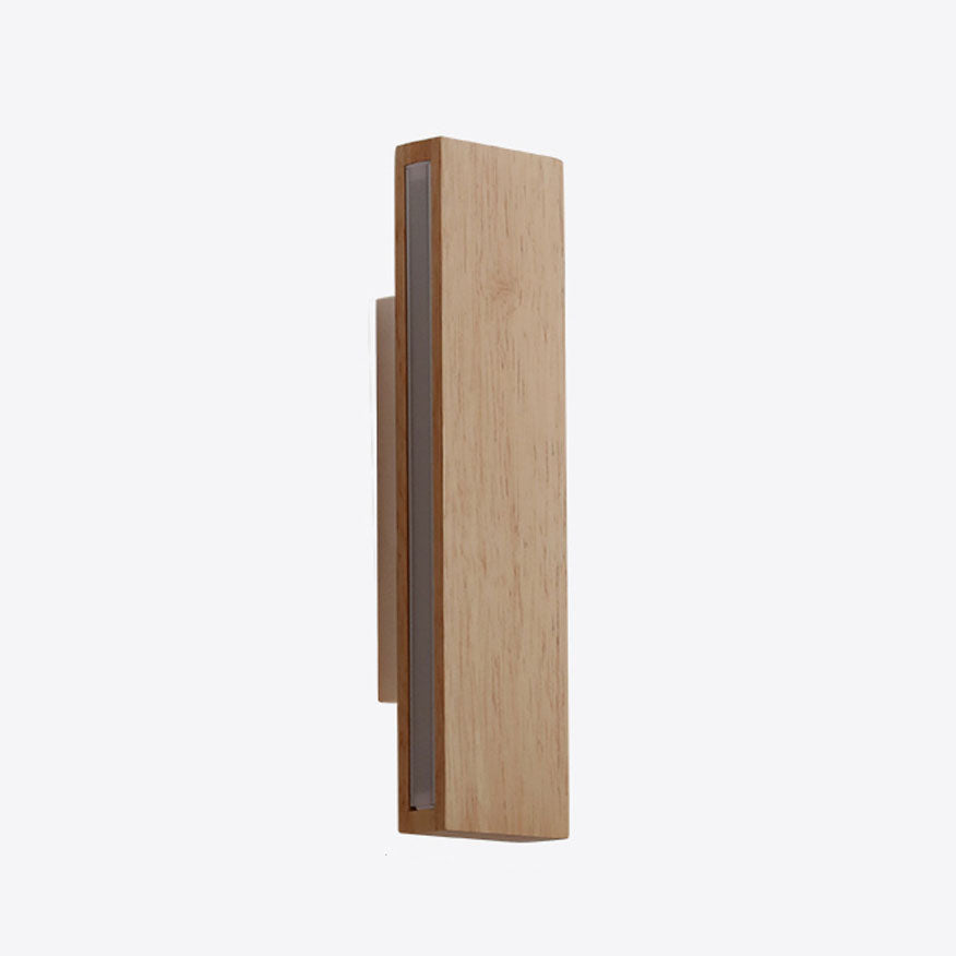 Applique da parete rettangolare LED in legno giapponese