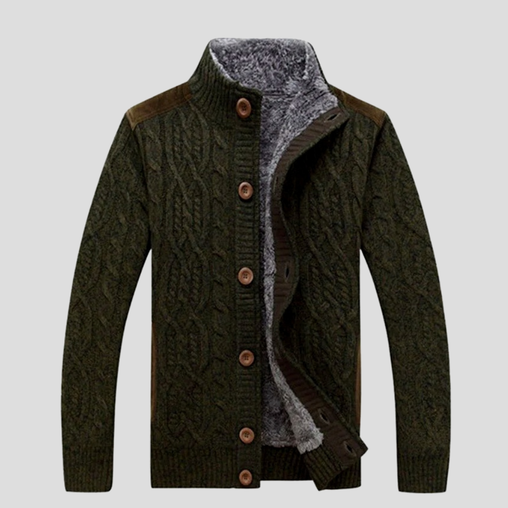 Herren Strickjacke – mit Plüschfutter für zusätzliche Wärme