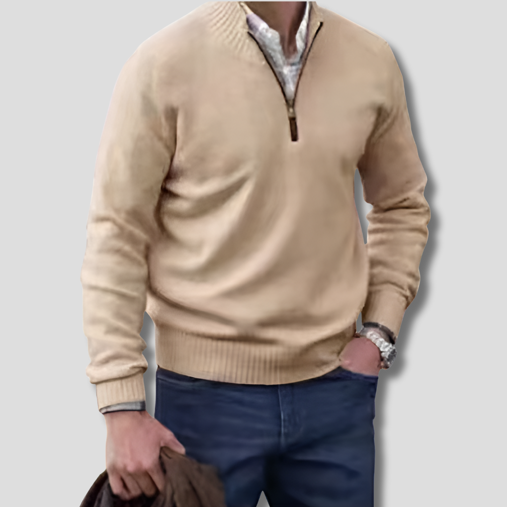 Herre halv-zip sweater – elegant lagvalg