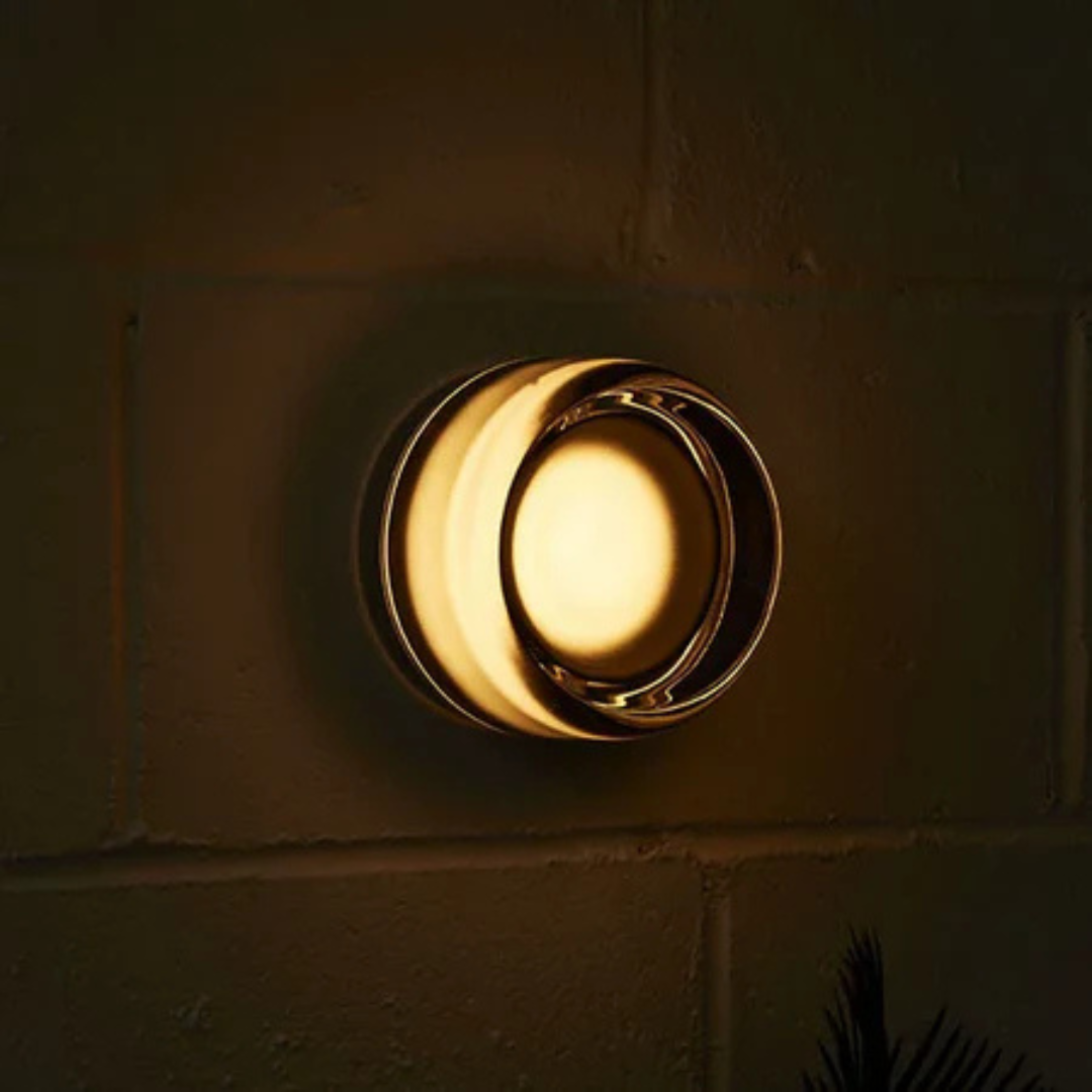 Moderne Glas runde LED-Wandleuchte 1-flammig
