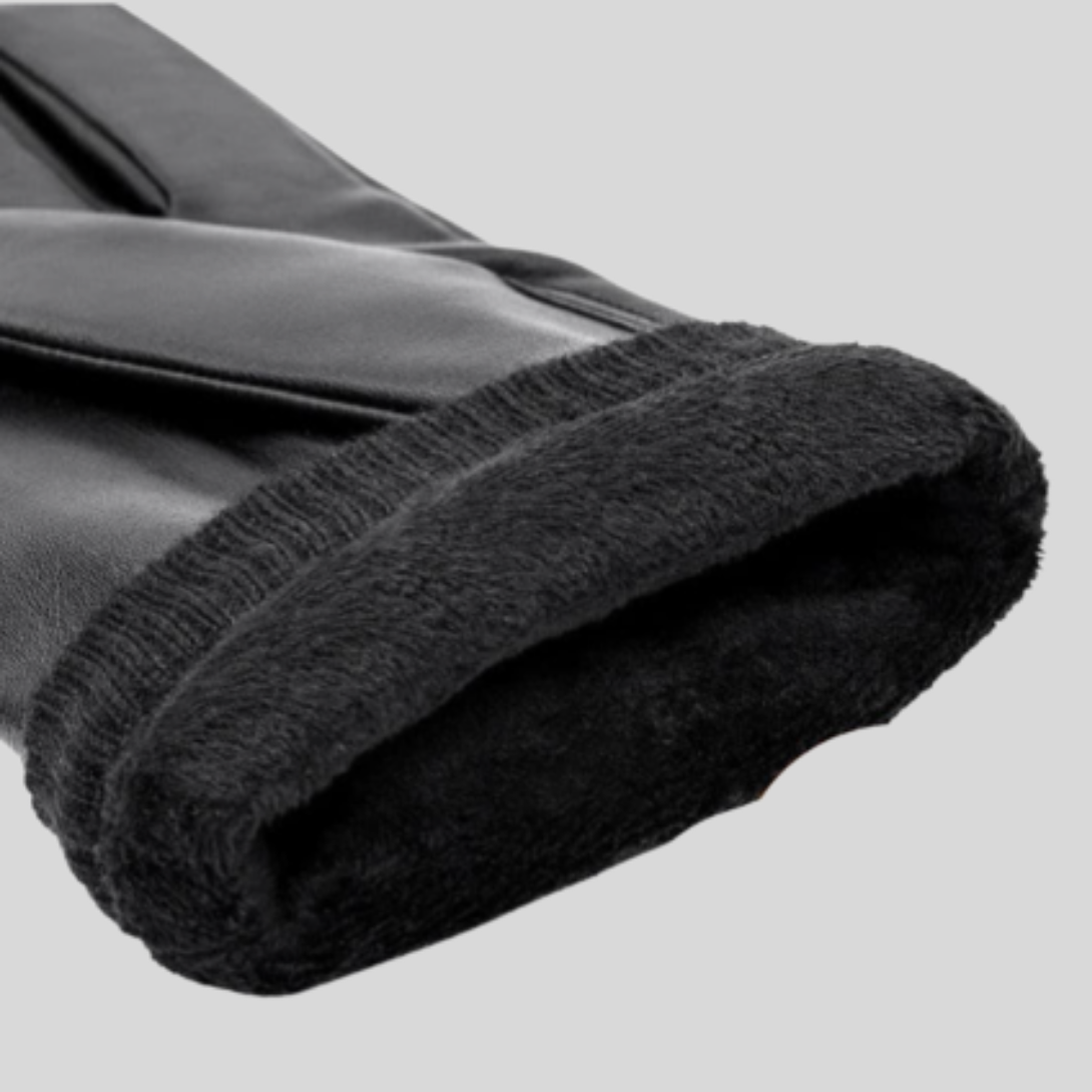 Elegant Leather Winter Gloves
